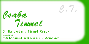 csaba timmel business card